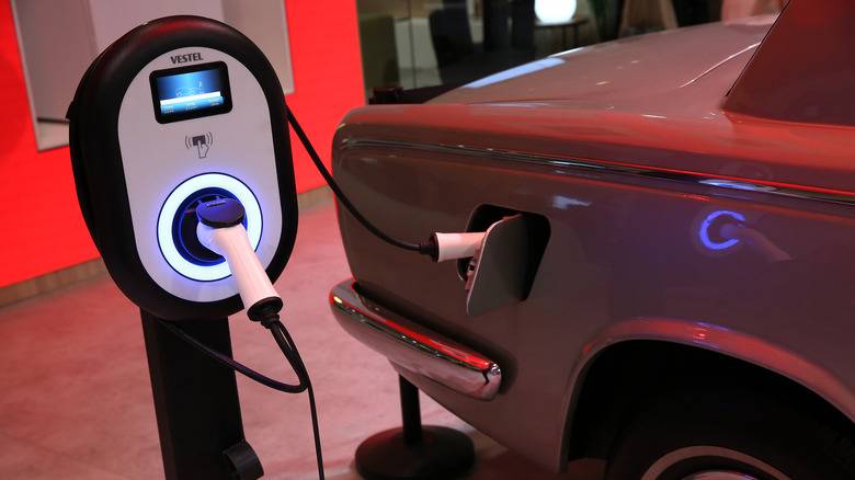 Charging station for an electric car. 