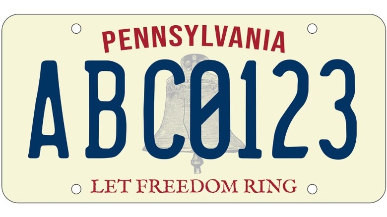 Illustration of Pennsylvania's 250th anniversary license plate