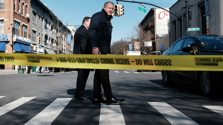 Police at NYC intersection where accident occured