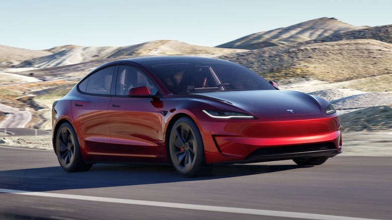 2024 Tesla Model 3 Performance road driving