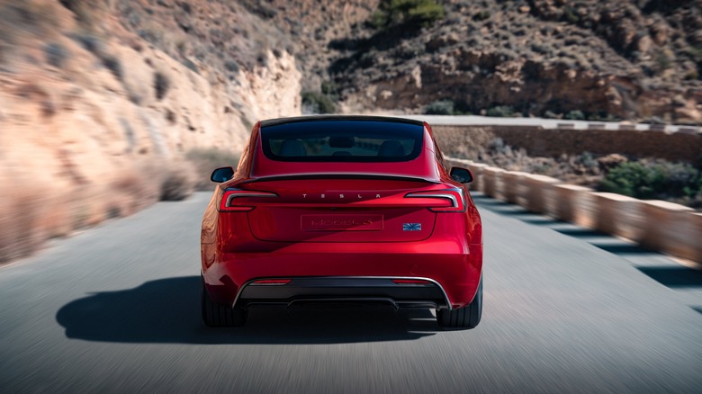 The 2024 Tesla Model 3 Performace from the rear