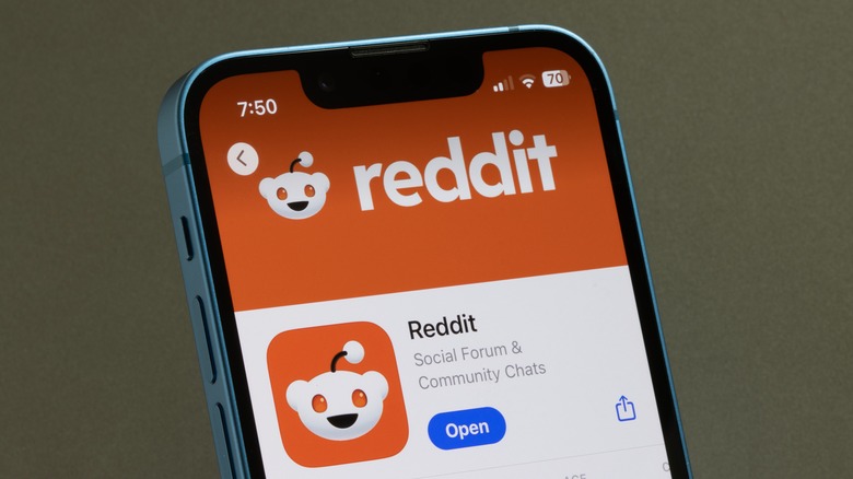 A Reddit page on a smartphone screen.