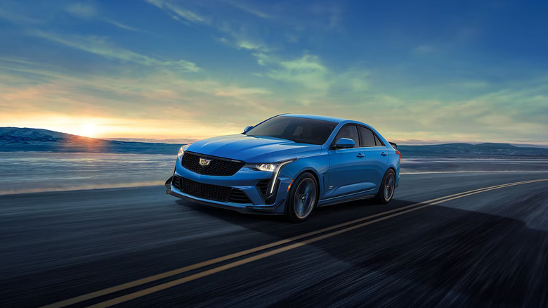 A shot of the 2026 Cadillac CT4-V Blackwing driving