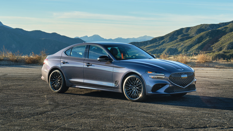 A shot of a 2026 Genesis G70 parked