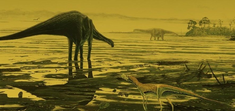 Newly discovered dinosaur footprints reveal they once roamed Scottish lagoon