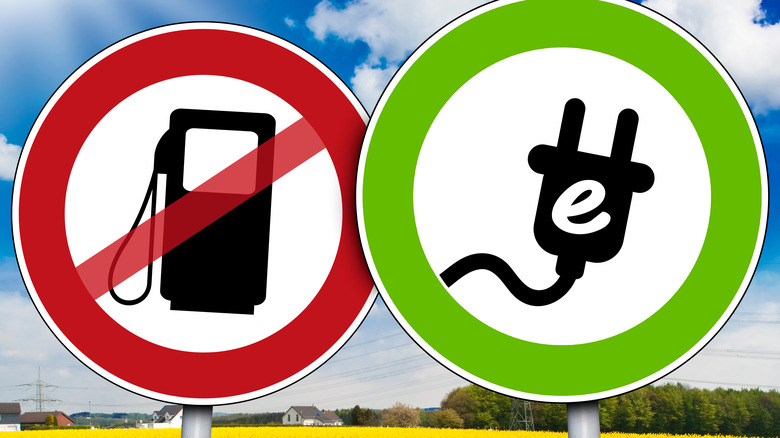 Gasoline versus electric icons