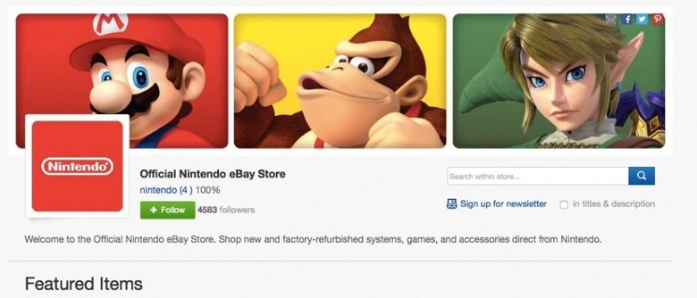 Nintendo debuts official eBay storefront