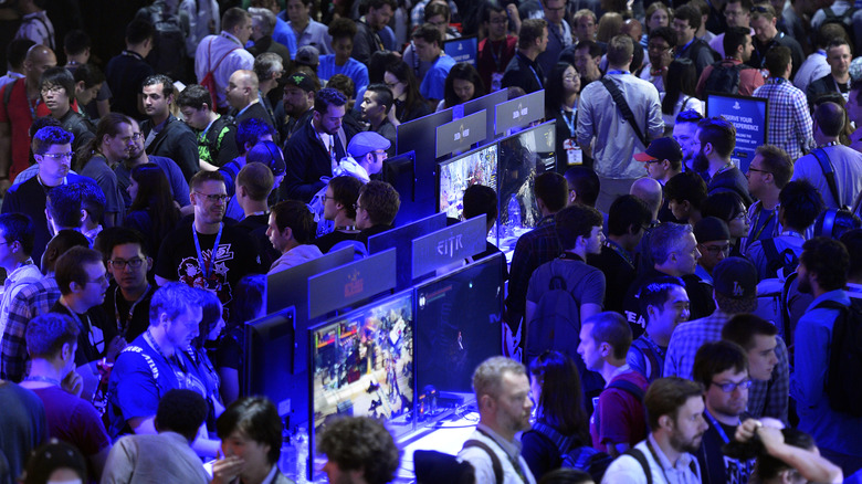 E3 show floor people packed