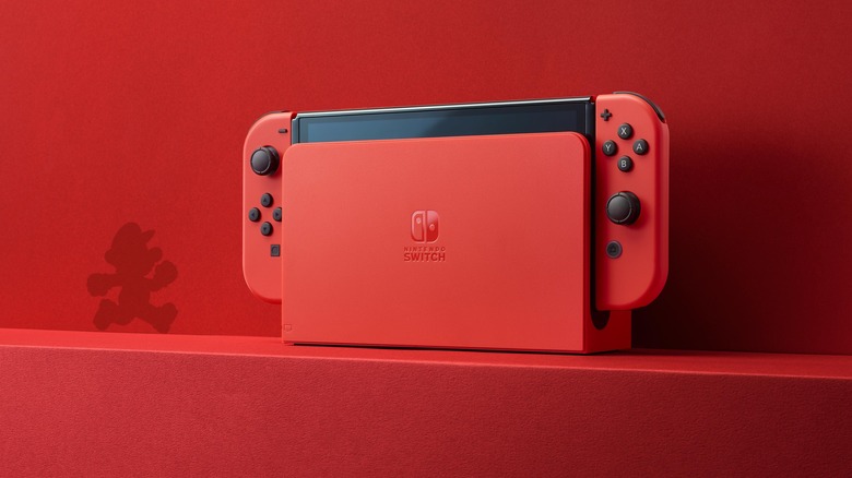 Mario red switch OLED front