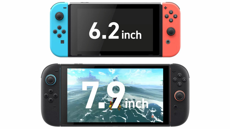 Nintendo Switch and Switch 2 size comparison