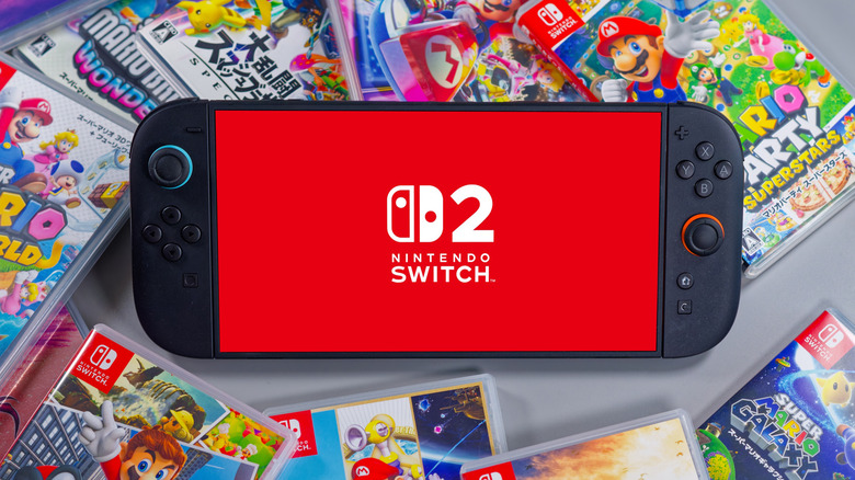 Nintendo Switch 2 console on game boxes