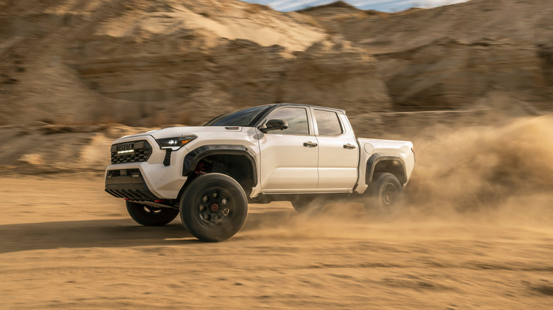 2026 Toyota Tundra TRD Pro drifting in the dirt