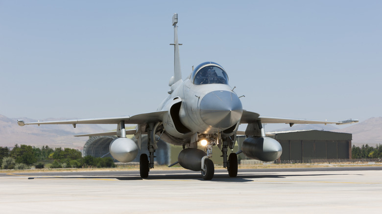 JF-17 Thunder fighter jet on runway