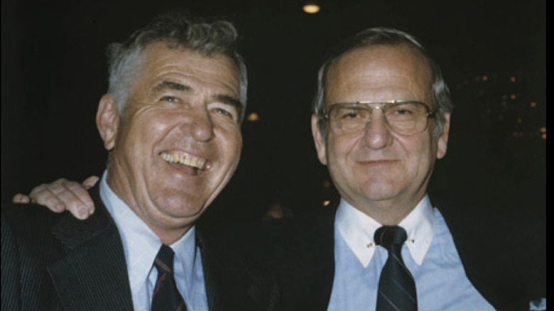 Carroll Shelby posing with Lee Iacocca after moving to the Chrysler Corporation