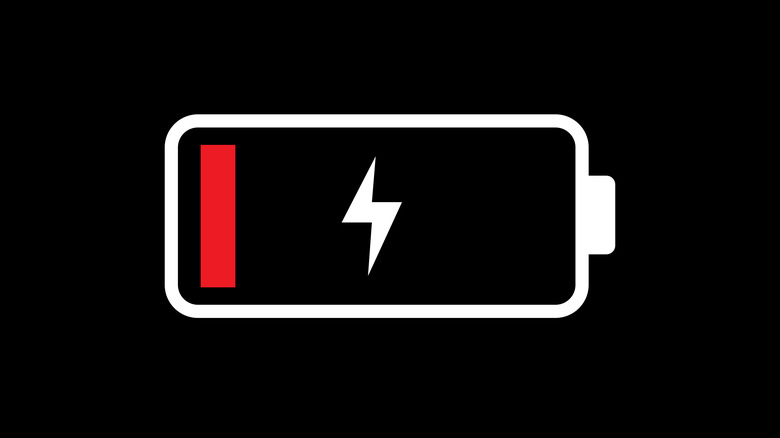 Low battery phone icon