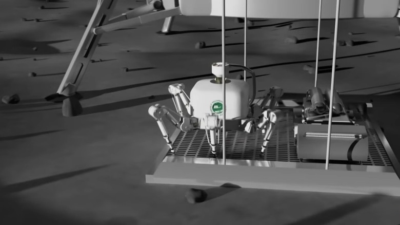 Australian spider robot visualized on the moon.