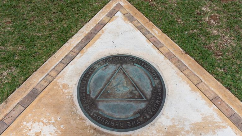 Commemorative plaque marking the Bermuda Triangle