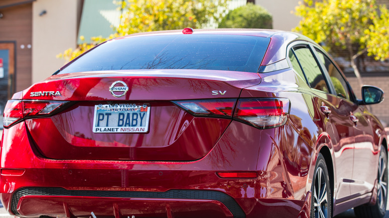 Car with vanity plate reading 