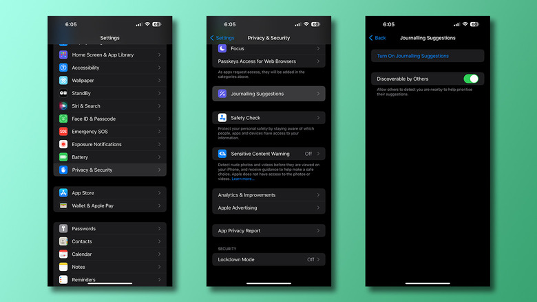 Disable Journal suggestions on iOS