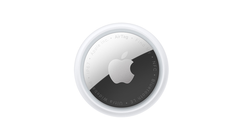 A close up shot of the Apple AirTag
