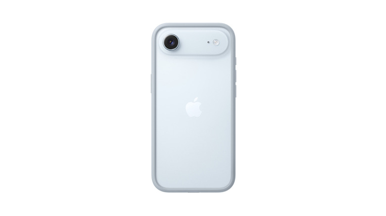 A close up of the iPhone Air Bumper Case in blue