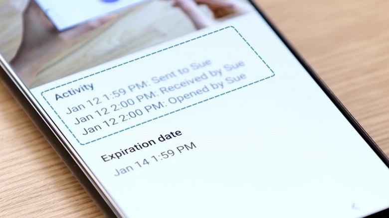 Samsung Galaxy Private Share activity screen.