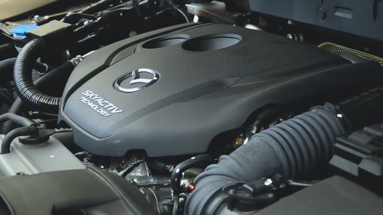 Mazda Skyactiv-D diesel engine in an engine bay