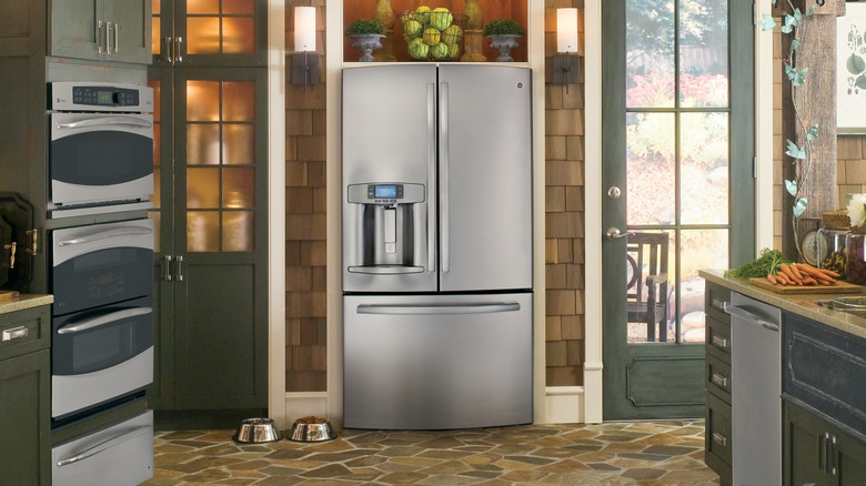 GE French door refrigerator in a kitchen