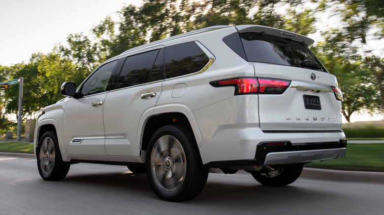 Toyota Sequoia seen from rear 3/4 angle