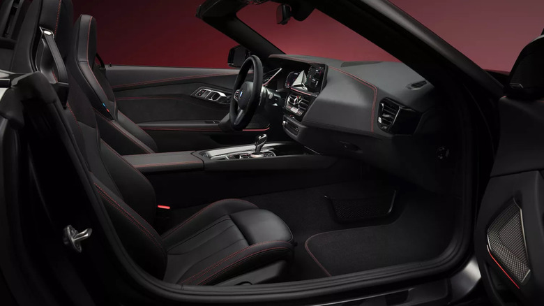 Side view of a black BMW Z4 Final Edition interior