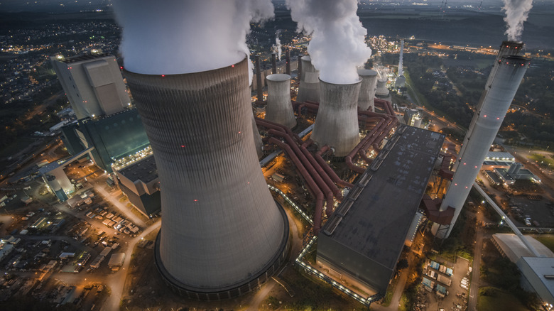 Aerial view of a coal-fired power station