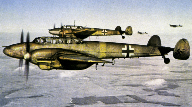 Flight of Messerschmitt BF110s