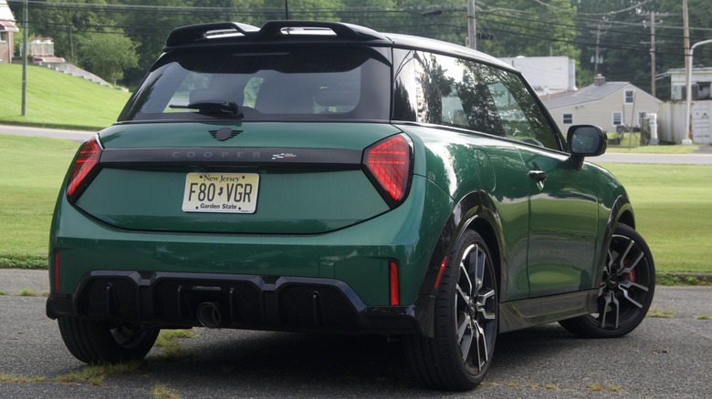 2025 Mini Cooper JCW rear 3/4 view