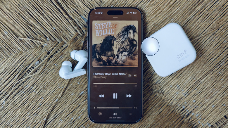 Music playback on CMF Buds 2 Plus.