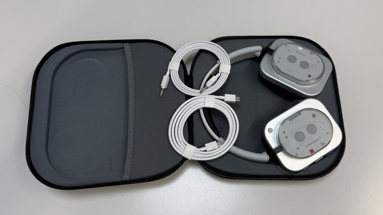 Nothing Headphones (1) in the case with cables