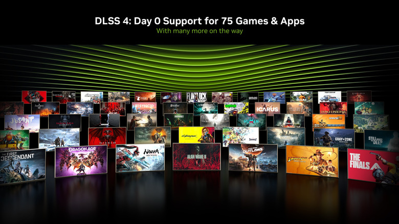 An image showing the list of games available with DLSS 4 support at launch day