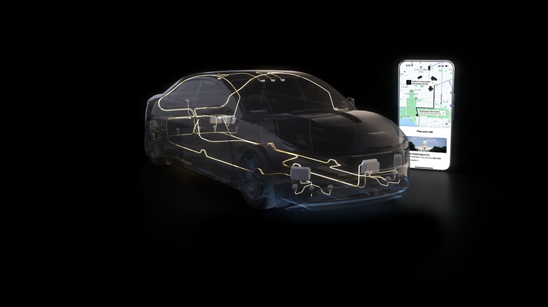 NVIDIA Hyperion model with Uber phone app next to it