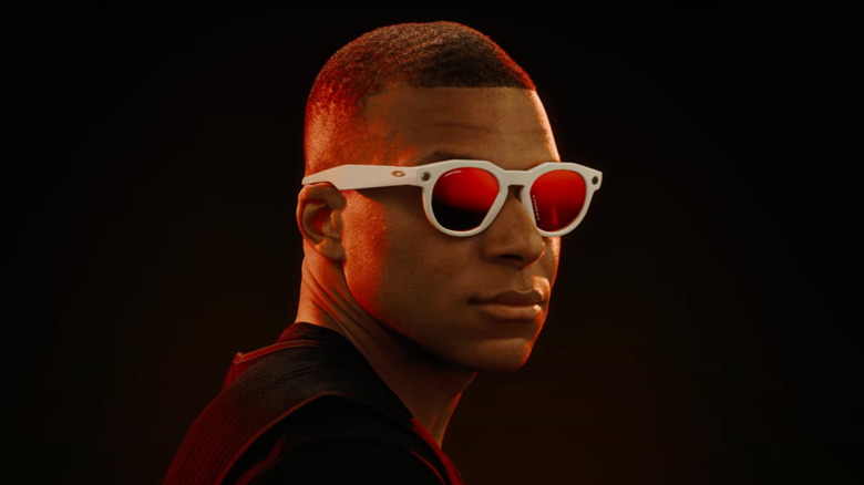 Kylian Mbappe wearing Meta Oakley glasses.