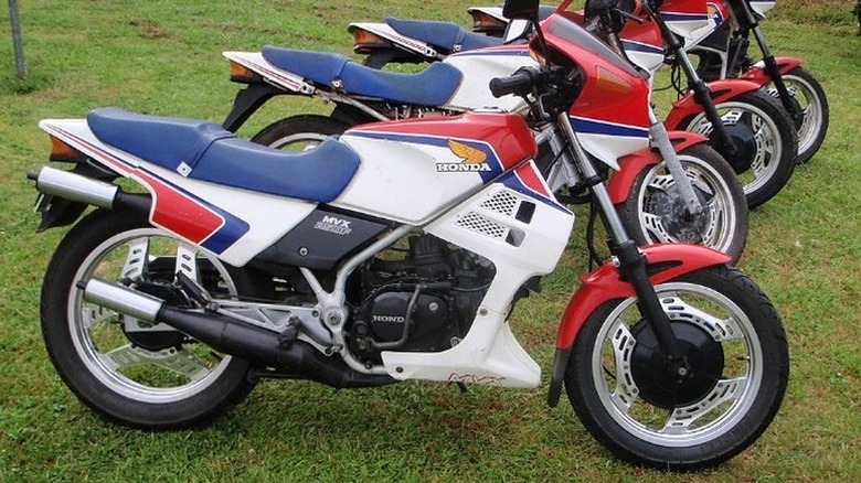 Honda MVX 250 on showroom floor