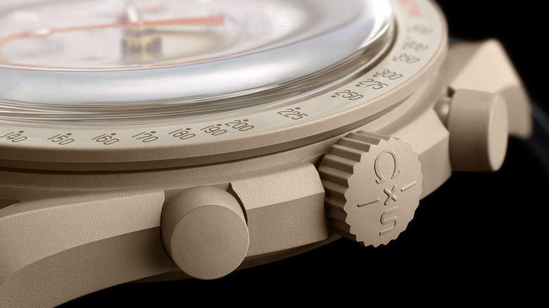 Closeup of a MoonSwatch