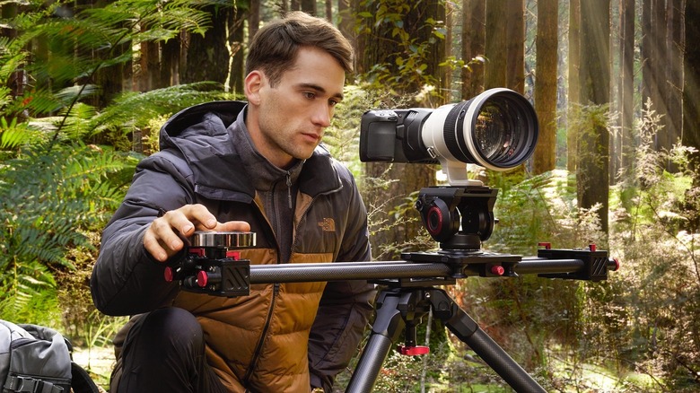 Man using the Blackmagic Pocket Cinema Camera 6K G2