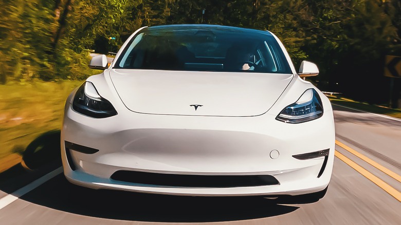 White Tesla Model 3