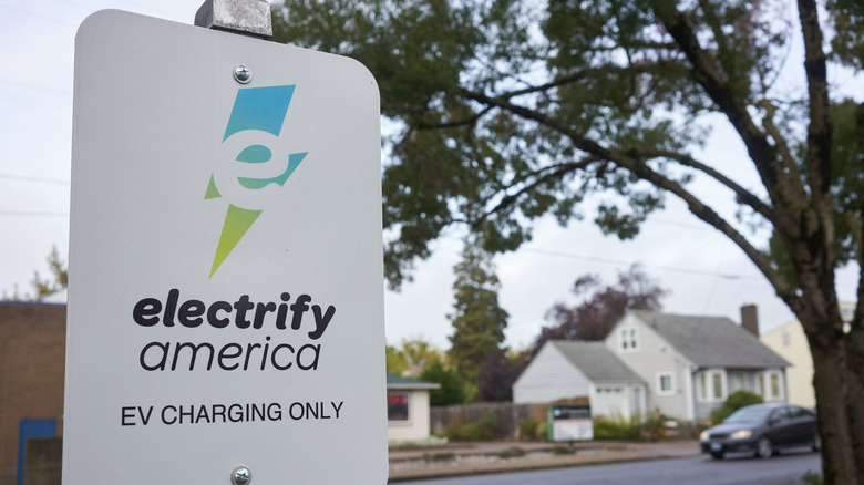 Electrify America EV charging sign