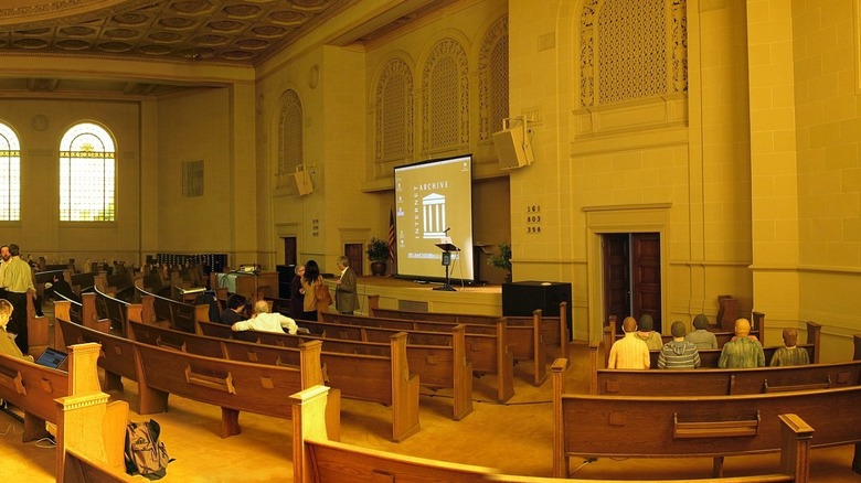 Inside the Internet Archive's headquarters.