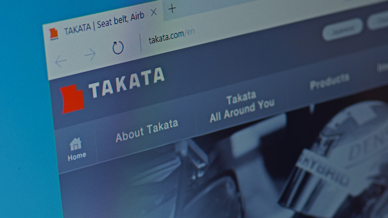 Screenshot of Takata website