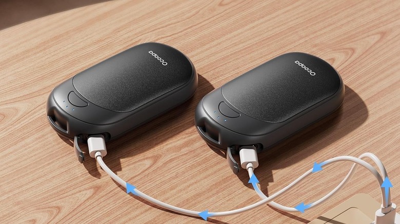 pair of hand warmers on table