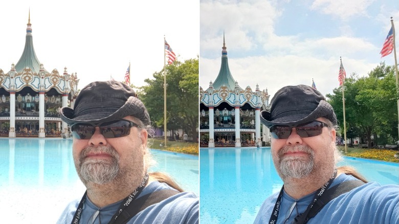 selfies at theme park