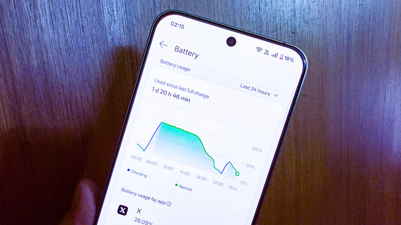 Battery life metrics on the OnePlus 13s.