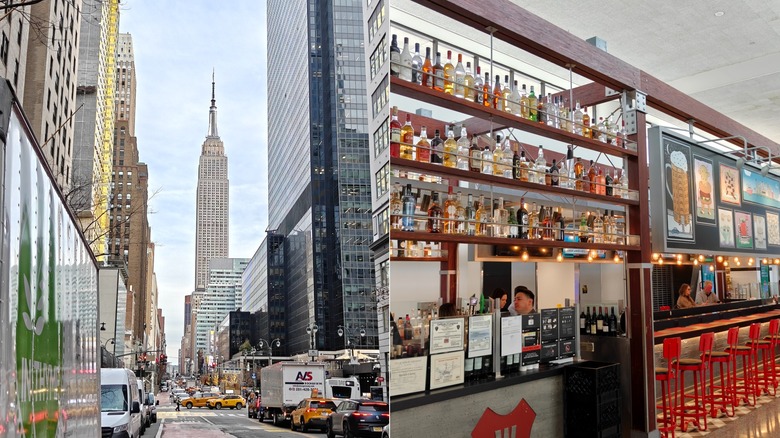 Empire State Building and a bar