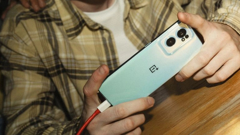 A person using the OnePlus Nord CE 2